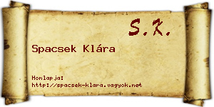 Spacsek Klára névjegykártya