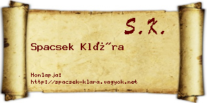 Spacsek Klára névjegykártya