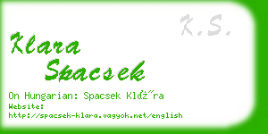 klara spacsek business card